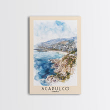 Load image into Gallery viewer, Acapulco, Chile Watercolor Beach Print, Vacation Gift, Chile Wall Art, Beach Painting, Beach Decor, Beach Painting
