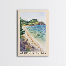 Load image into Gallery viewer, Achmelvich Bay, Scotland Watercolor Print, Vacation Gift, Scotland Wall Art, Beach Painting, Beach Decor, Large Wall Art, Wood Frame Art

