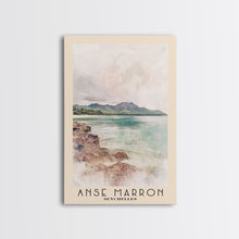 Load image into Gallery viewer, Anse Marron, Seychelles Watercolor Print, Vacation Gift, Seychelles Wall Art, Beach Painting, Beach Decor, Large Wall Art, Wood Frame Art
