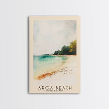Load image into Gallery viewer, Aroa Beach, Cook Islands Watercolor Print, Vacation Gift, Cook Islands Wall Art, Beach Painting, Beach Decor, Large Wall Art, Wood Frame Art
