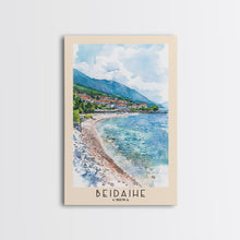 Carregar imagem no visualizador da galeria, Beidaihe, China Watercolor Beach Print, Vacation Gift, China Wall Art, Framed Canvas Print, Framed Beach Painting
