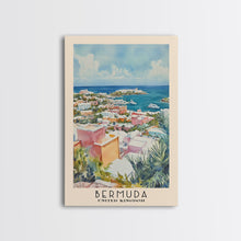 Load image into Gallery viewer, Bermuda, United Kingdom Watercolor Beach Print, Vacation Gift, United Kingdom Wall Art, Framed Canvas Print, Framed Beach Painting
