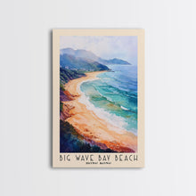 Load image into Gallery viewer, Big Wave Bay Beach, Hong Kong Watercolor Print, Vacation Gift, Hong Kong Wall Art, Beach Painting, Beach Decor, Large Wall Art, Wood Frame Art
