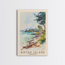 Carregar imagem no visualizador da galeria, Bintan Island, Indonesia Watercolor Beach Print, Vacation Gift, Indonesia Wall Art, Framed Canvas Print, Framed Beach Painting
