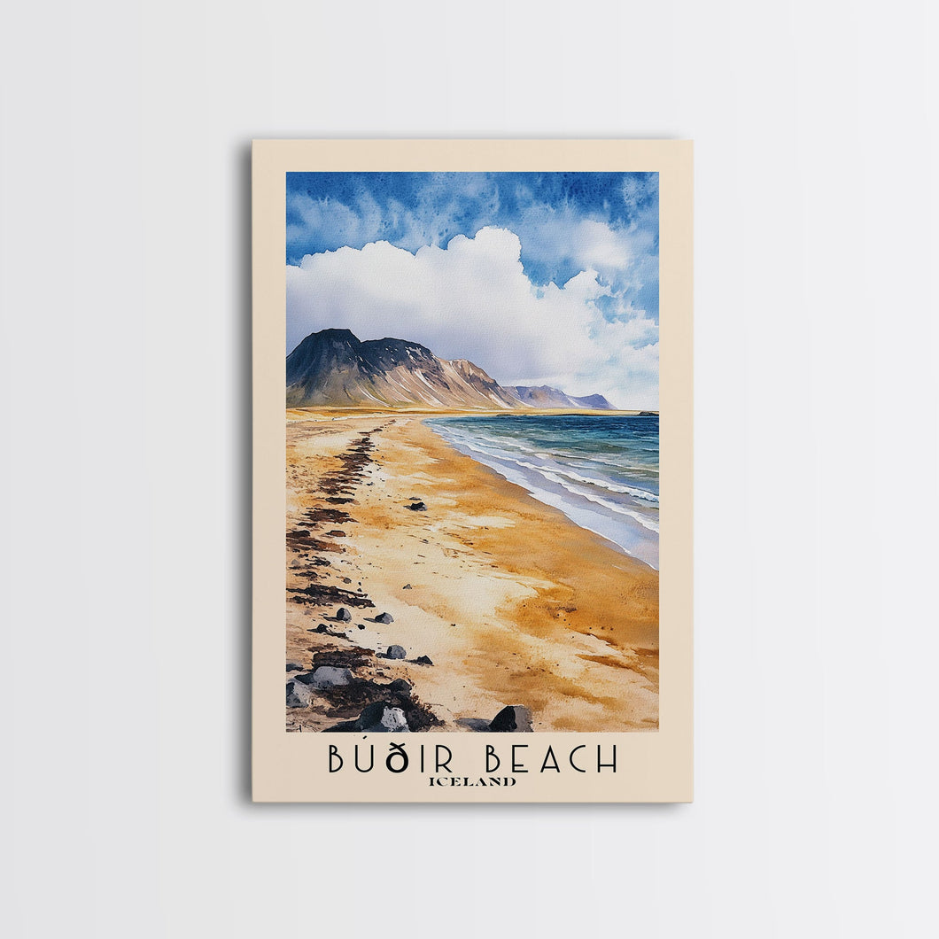 Búðir Beach, Iceland Watercolor Beach Print, Vacation Gift, Iceland Wall Art, Beach Painting, Beach Decor, Beach Painting