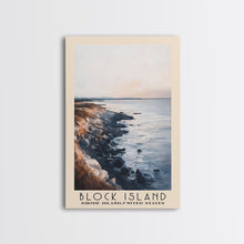 Load image into Gallery viewer, Block Island, Rhode Island,United States Watercolor Print, Vacation Gift, Rhode Island,United States Wall Art, Beach Painting, Beach Decor, Large Wall Art, Wood Frame Art
