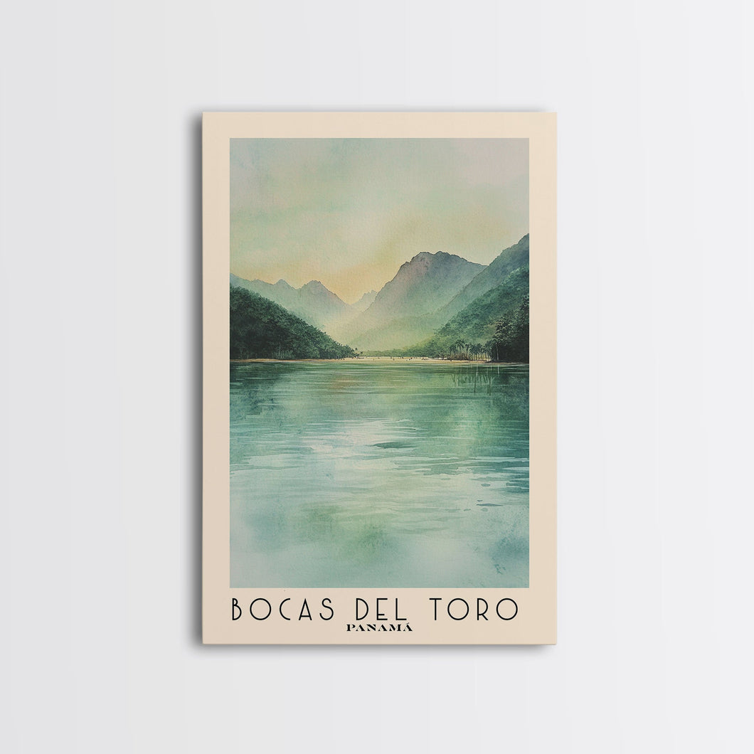 Bocas del Toro , Panamá Watercolor Beach Print, Vacation Gift, Panamá Wall Art, Framed Canvas Print, Framed Beach Painting