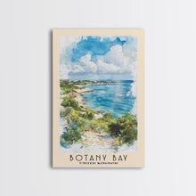 Load image into Gallery viewer, Botany Bay, United Kingdom Watercolor Print, Vacation Gift, United Kingdom Wall Art, Beach Painting, Beach Decor, Large Wall Art, Wood Frame Art
