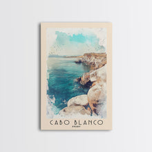 Load image into Gallery viewer, Cabo Blanco, Peru Watercolor Beach Print, Vacation Gift, Peru Wall Art, Beach Painting, Beach Decor, Beach Painting
