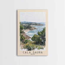 Cargar imagen en el visor de la galería, Cala Saura, Spain Watercolor Print, Vacation Gift, Spain Wall Art, Vacation Wall Art, Vacatation Memories, Beach Decor, Beach Or Lakehouse Art

