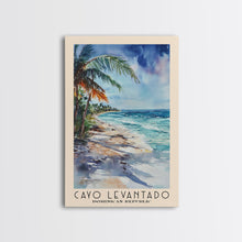 Load image into Gallery viewer, Cayo Levantado, Dominican Republic Watercolor Print, Vacation Gift, Dominican Republic Wall Art, Beach Painting, Beach Decor, Large Wall Art, Wood Frame Art
