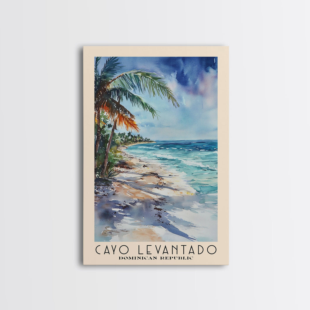 Cayo Levantado, Dominican Republic Watercolor Print, Vacation Gift, Dominican Republic Wall Art, Beach Painting, Beach Decor, Large Wall Art, Wood Frame Art