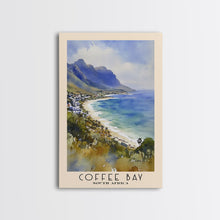 Load image into Gallery viewer, Coffee Bay, South Africa Watercolor Print, Vacation Gift, South Africa Wall Art, Beach Painting, Beach Decor, Large Wall Art, Wood Frame Art
