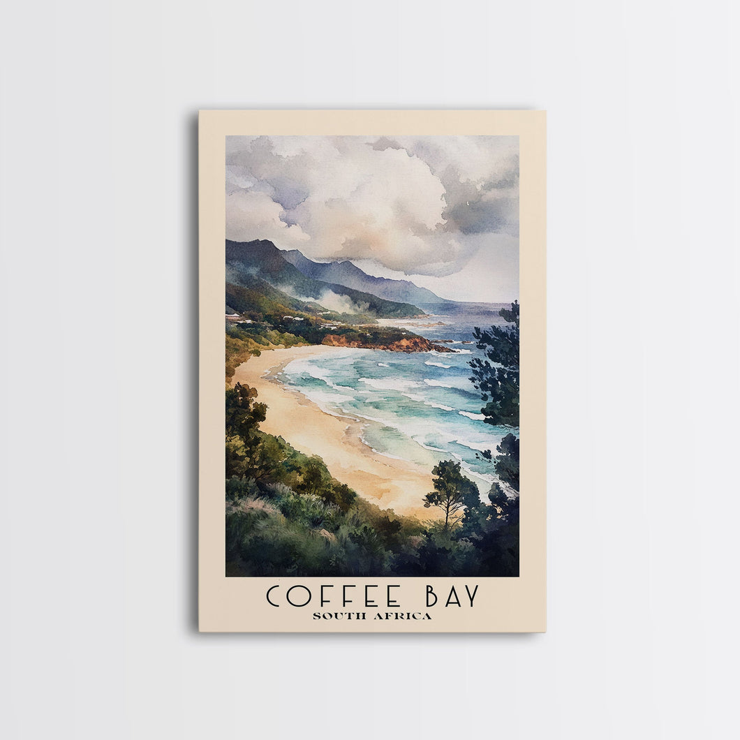 Coffee Bay, South Africa Watercolor Beach Print, Vacation Gift, South Africa Wall Art, Beach Painting, Beach Decor, Beach Painting