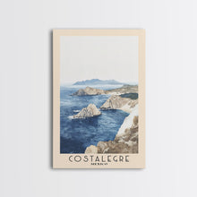 Load image into Gallery viewer, Costalegre, Mexico Watercolor Print, Vacation Gift, Mexico Wall Art, Beach Painting, Beach Decor, Large Wall Art, Wood Frame Art
