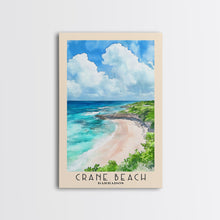 Load image into Gallery viewer, Crane Beach, Barbados Watercolor Beach Print, Vacation Gift, Barbados Wall Art, Framed Canvas Print, Framed Beach Painting
