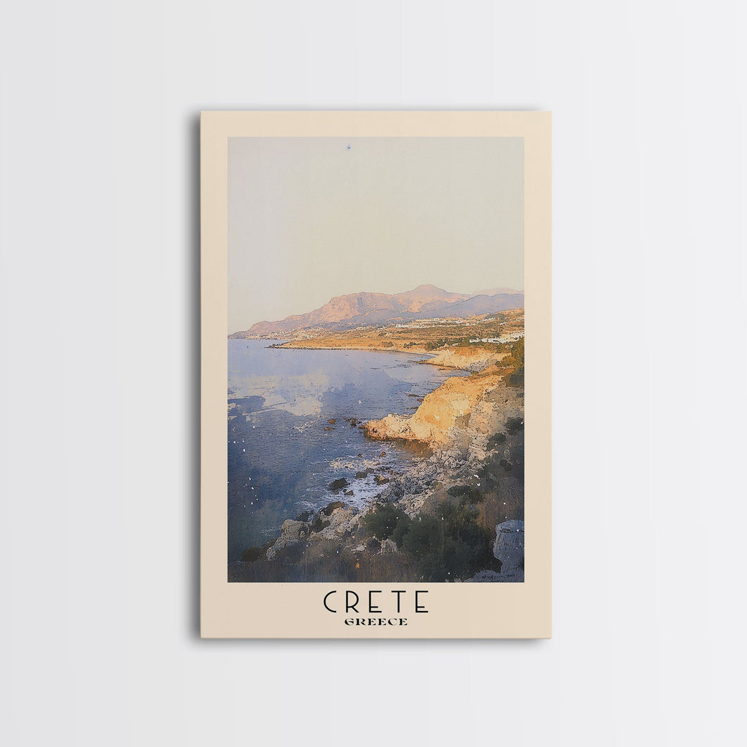 Crete, Greece Watercolor Beach Print, Vacation Gift, Greece Wall Art, Beach Painting, Beach Decor, Beach Painting