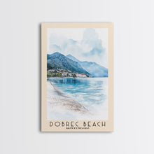 Load image into Gallery viewer, Dobrec Beach, Montenegro Watercolor Beach Print, Vacation Gift, Montenegro Wall Art, Beach Painting, Beach Decor, Beach Painting
