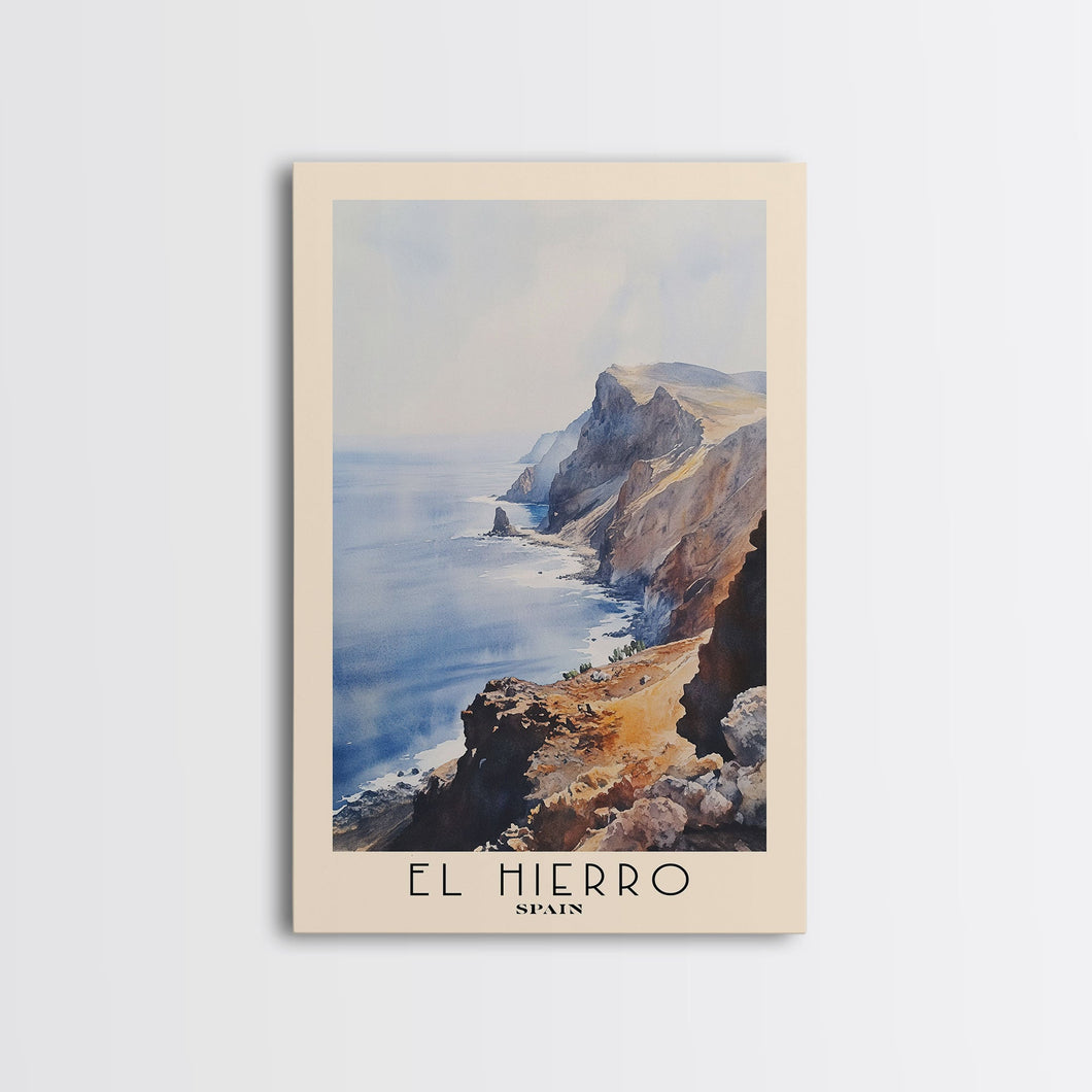 El Hierro, Spain Watercolor Beach Print, Vacation Gift, Spain Wall Art, Beach Painting, Beach Decor, Beach Painting