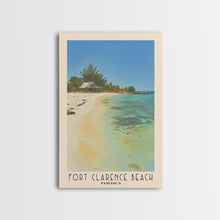 Carregar imagem no visualizador da galeria, Fort Clarence Beach, Jamaica Watercolor Beach Print, Vacation Gift, Jamaica Wall Art, Framed Canvas Print, Framed Beach Painting
