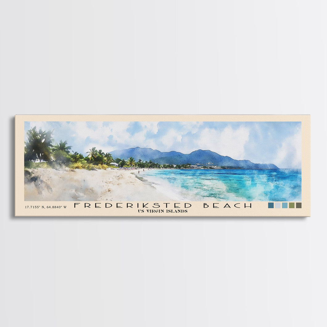 Frederiksted Beach, US Virgin islands Watercolor Beach Print, Vacation Gift, US Virgin islands Wall Art, Beach Painting, Beach Decor, Beach Painting