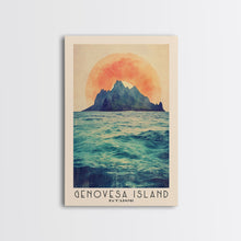 Carregar imagem no visualizador da galeria, Genovesa Island, Ecuador Watercolor Beach Print, Vacation Gift, Ecuador Wall Art, Framed Canvas Print, Framed Beach Painting
