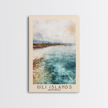 Load image into Gallery viewer, Gili Islands, Indonesia Watercolor Beach Print, Vacation Gift, Indonesia Wall Art, Beach Painting, Beach Decor, Beach Painting
