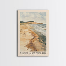 Load image into Gallery viewer, Mustang Island State Park, Texas Watercolor Print, Vacation Gift, Texas Wall Art, Vacation Wall Art, Vacatation Memories, Beach Decor, Beach Or Lakehouse Art
