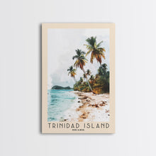 Load image into Gallery viewer, Trinidad Island, Brazil Watercolor Print, Vacation Gift, Brazil Wall Art, Beach Painting, Beach Decor, Large Wall Art, Wood Frame Art
