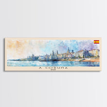 Carregar imagem no visualizador da galeria, A Coruńa Spain Travel Art, City Art, Framed Canvas Print or Metal Wall Art, Europe Travel Poster, Panoramic Wall Art, Extra Wide Wall Art
