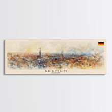 Carregar imagem no visualizador da galeria, Bremen Germany Wall Art, Panoramic Travel Poster, Panoramic Framed Canvas Print, City Wall Art, Wall Hanging Home Decor, Travel Art
