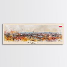 Carregar imagem no visualizador da galeria, Bytom Poland Panoramic Travel Poster, Framed Canvas Print or Metal Wall Art, Travel Art, Home Decor, Panoramic Painting, Midcentury Art
