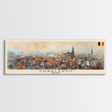 Cargar imagen en el visor de la galería, Charleroi Belgium Travel Print Wall Art, Panoramic City Art, Travel Art, Wall Decor, Vacation Gift, Framed Canvas Print Or Metal Art
