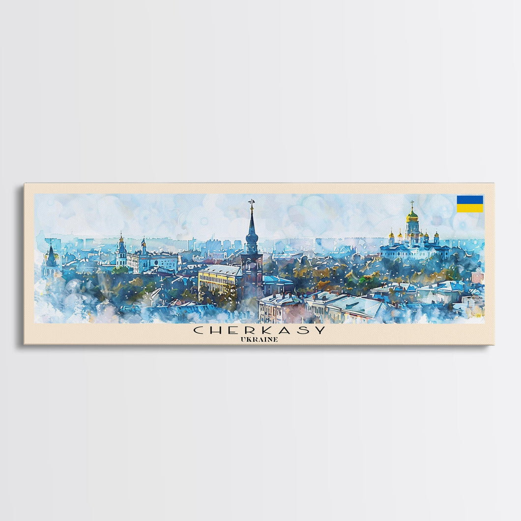 Cherkasy Ukraine Travel Art, City Art, Framed Canvas Print or Metal Wall Art, Europe Travel Poster, Panoramic Wall Art, Extra Wide Wall Art