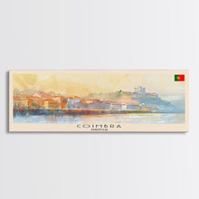 Load image into Gallery viewer, Coimbra Portugal Travel Art, City Art, Framed Canvas Print or Metal Wall Art, Europe Travel Poster, Panoramic Wall Art, Extra Wide Wall Art
