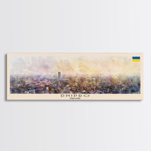 Load image into Gallery viewer, Dnipro Ukraine Wall Art, Panoramic Travel Poster, Panoramic Framed Canvas Print, City Wall Art, Wall Hanging Home Decor, Travel Art
