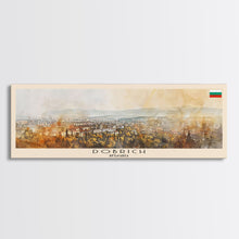 Load image into Gallery viewer, Dobrich Bulgaria Travel Art, City Art, Framed Canvas Print or Metal Wall Art, Europe Travel Poster, Panoramic Wall Art, Extra Wide Wall Art
