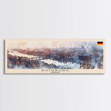 Load image into Gallery viewer, Duisburg Germany  Wall Art, Panoramic Travel Poster, Panoramic Framed Canvas Print, City Wall Art, Wall Hanging Home Decor, Travel Art
