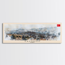 Load image into Gallery viewer, Erzurum Turkey Travel Print Wall Art, Panoramic City Art, Travel Art, Wall Decor, Vacation Gift, Framed Canvas Print Or Metal Art
