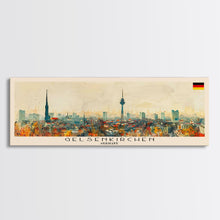 Carregar imagem no visualizador da galeria, Gelsenkirchen Germany Panoramic Travel Poster, Framed Canvas Print or Metal Wall Art, Travel Art, Home Decor, Panoramic Painting, Midcentury Art
