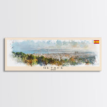 Load image into Gallery viewer, Getafe Spain Panoramic Travel Poster, Framed Canvas Print or Metal Wall Art, Travel Art, Home Decor, Panoramic Painting, Midcentury Art
