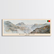 Load image into Gallery viewer, Rio Tinto Panoramic Travel Poster, Framed Canvas Print or Metal Wall Art, Travel Art, Home Decor, Panoramic Painting, Midcentury Art
