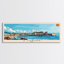 Carregar imagem no visualizador da galeria, A Coruńa Spain Travel Art, City Art, Framed Canvas Print or Metal Wall Art, Europe Travel Poster, Panoramic Wall Art, Extra Wide Wall Art
