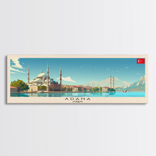 Carregar imagem no visualizador da galeria, Adana Turkey  Travel Art, City Art, Framed Canvas Print or Metal Wall Art, Europe Travel Poster, Panoramic Wall Art, Extra Wide Wall Art
