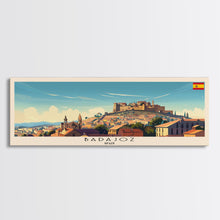 Carregar imagem no visualizador da galeria, Badajoz Spain Wall Art, Panoramic Travel Poster, Panoramic Framed Canvas Print, City Wall Art, Wall Hanging Home Decor, Travel Art

