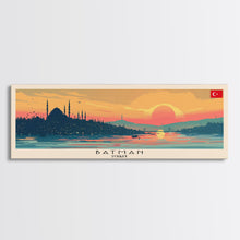 Load image into Gallery viewer, Batman TurkeyPanoramic Travel Poster, Framed Canvas Print or Metal Wall Art, Travel Art, Home Decor, Panoramic Painting, Midcentury Art

