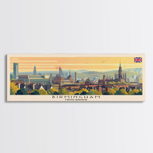 Cargar imagen en el visor de la galería, Birmingham United Kingdom Travel Print Wall Art, Panoramic City Art, Travel Art, Wall Decor, Vacation Gift, Framed Canvas Print Or Metal Art

