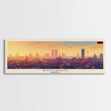 Load image into Gallery viewer, Bochum Germany Panoramic Travel Poster, Framed Canvas Print or Metal Wall Art, Travel Art, Home Decor, Panoramic Painting, Midcentury Art

