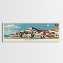 Cargar imagen en el visor de la galería, Coimbra Portugal Travel Art, City Art, Framed Canvas Print or Metal Wall Art, Europe Travel Poster, Panoramic Wall Art, Extra Wide Wall Art
