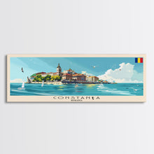 Cargar imagen en el visor de la galería, Constana Romania Wall Art, Panoramic Travel Poster, Panoramic Framed Canvas Print, City Wall Art, Wall Hanging Home Decor, Travel Art
